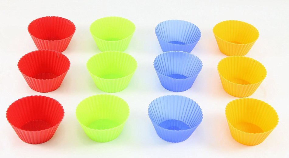 Silicone Baking Cups, Cupcake Liners - Multi Pack- Nonstick Muffin Molds - Premium Quality Food Grade - Reusable... N4