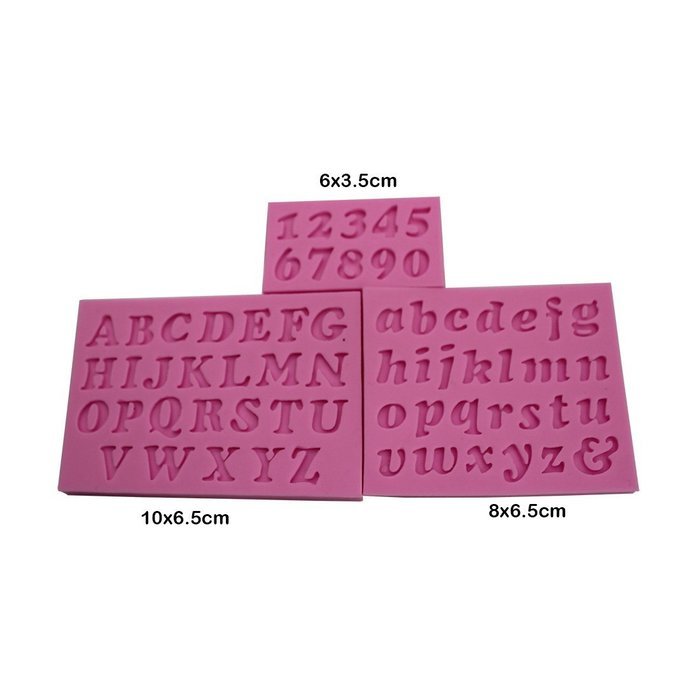 Joylive 3pcs/set Mini Letter&Number Silicone Handmade Fondant Cake Decorating DIY Mould Mold N4