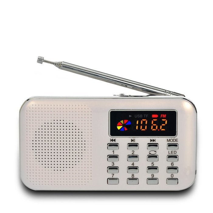 eJiasu Mini Portable MP3 Music Player Charging Digital LED Display Panel FM Radio Stereo Speaker USB TF card(Black) N5
