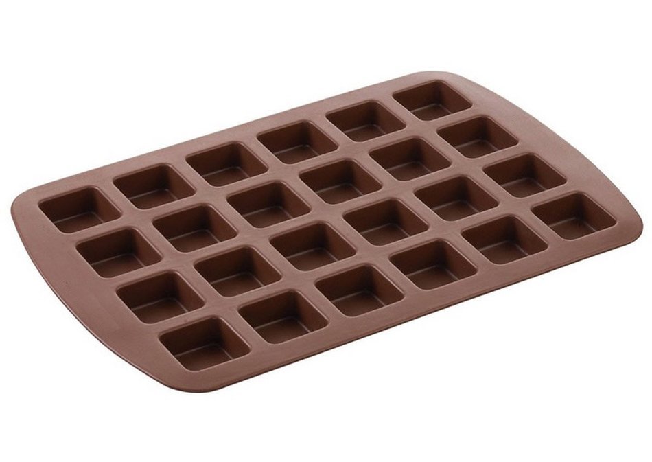 Q-life 24-cavity Silicone Brownie Squares Baking Mold Cake Chocolate Pan Candy Silicone Baking Mold Tray (1pce... N7