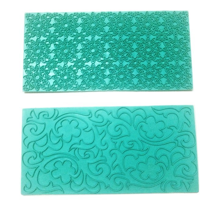 Mikiso Imprint Mat Set Gumpaste Flower deisgn Press Mold Fondant Cake Embosser for Cupcake Top Decoration Color... N5