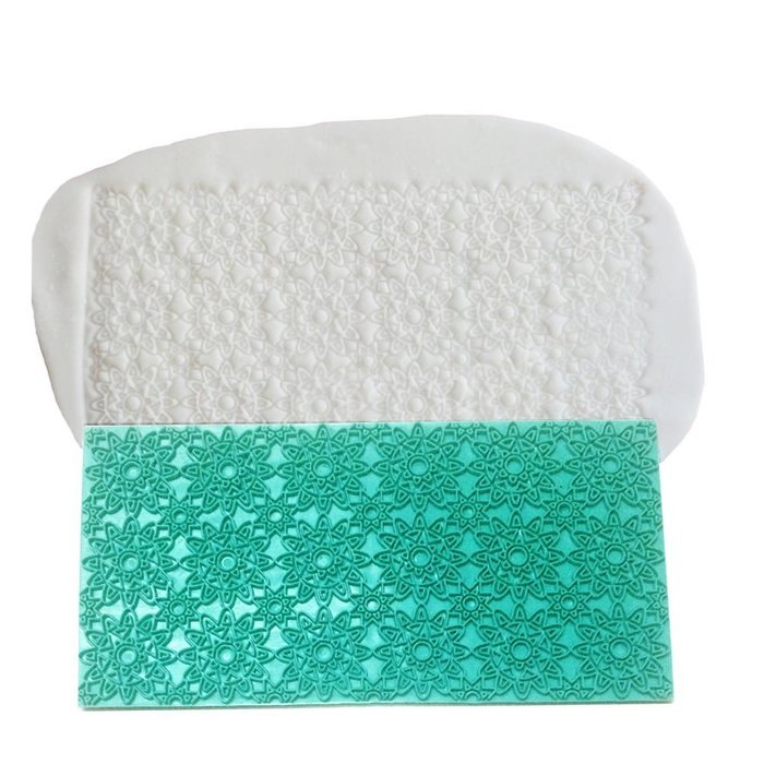 Mikiso Imprint Mat Set Gumpaste Flower deisgn Press Mold Fondant Cake Embosser for Cupcake Top Decoration Color... N6