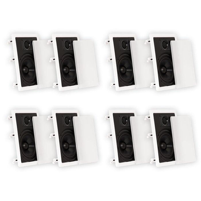 Theater Solutions CS6W In Wall 6.5" Speakers Surround Sound Home Theater 4 Pair Pack 4CS6W