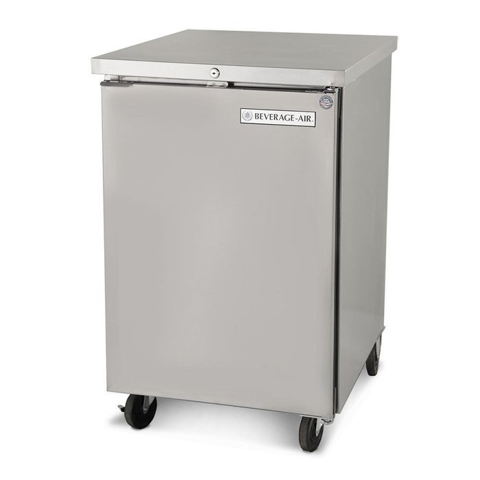 Beverage-Air BB36-1-B 36" Black Back Bar Refrigerator with Swinging Solid Doors
