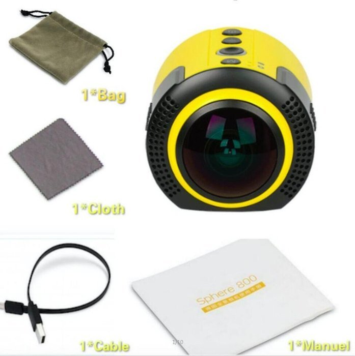DETU OEM Wireless 360 Degree Panoramic Sports Action Camera （8 MP and 1080p HD） N8