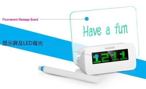 LED Light Fluorescent Message Board Eelctric Digital USB HUB Wall Alarm Clock Calendar for X'mas Gift N2