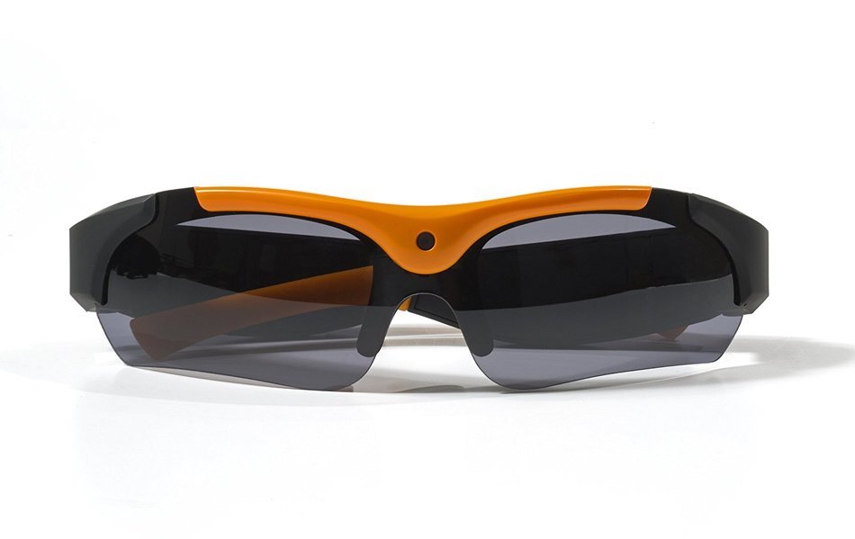 POV PRO25 HD Action Video Camera Sunglasses with Stereo Audio Recording (Black/Orange) N2