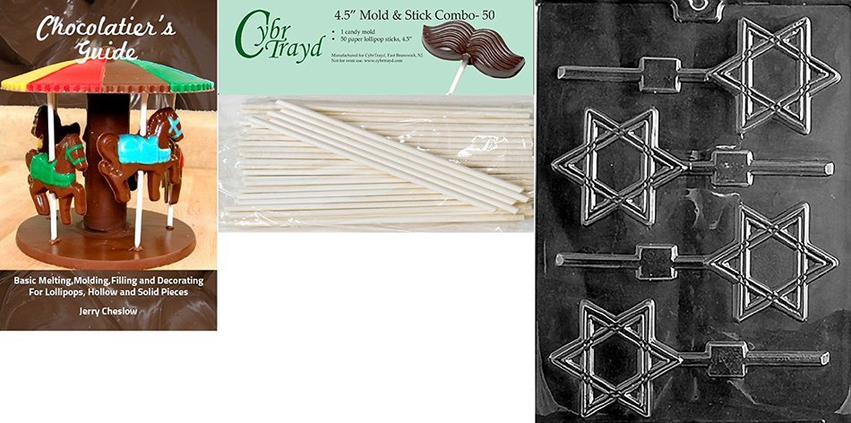 Cybrtrayd R037 Star of David Chocolate Candy Mold with Exclusive Cybrtrayd Copyrighted Chocolate Molding Instructions... N5