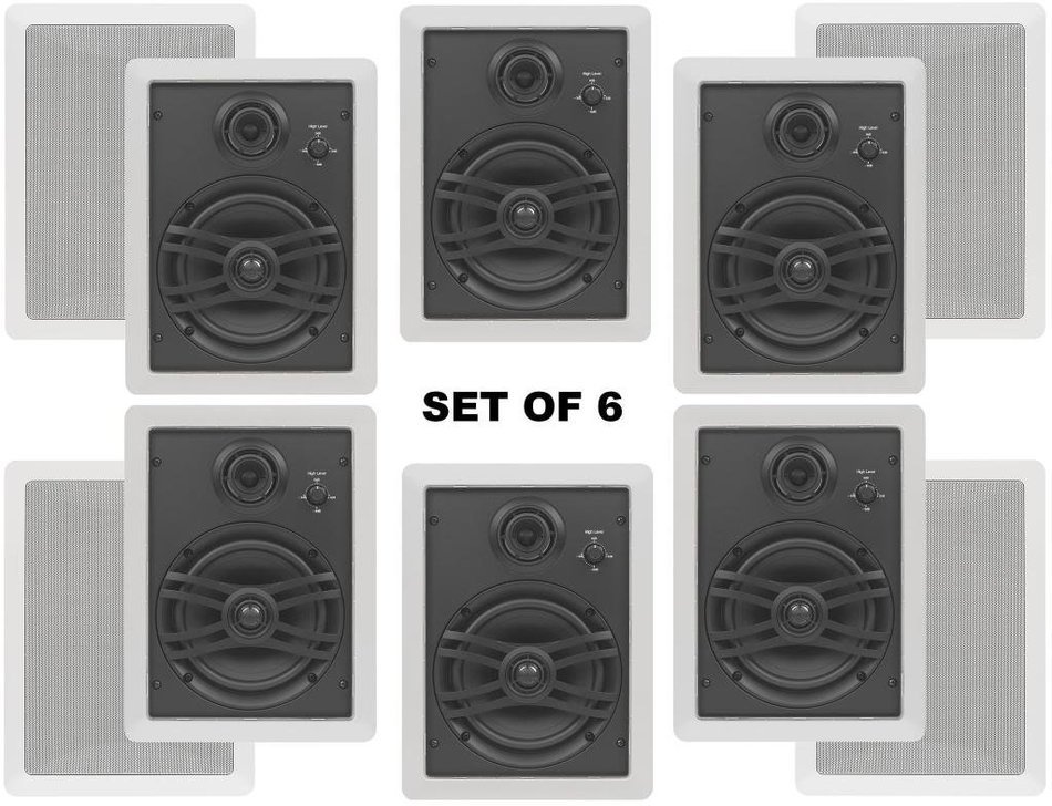Yamaha Custom Easy-to-install In-Wall Flush Mount 3-Way 150 watts Natural Sound Speaker (Set of 6) with a 1" Swivel... N2