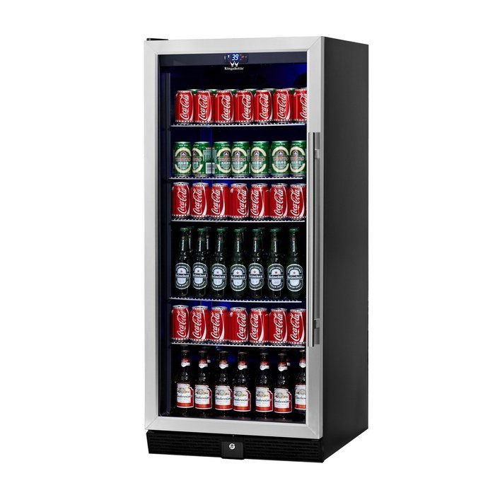 KingsBottle 450 Can Beverage Cooler, Stainless Steel with Glass Door N19