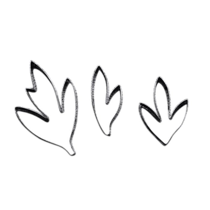 MuLuo Fondant Cake Cutter Stainless Steel Peony Leaves Shape Biscuit Mold