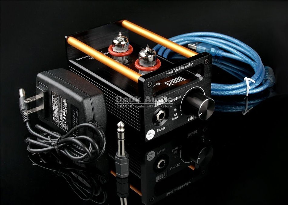 Douk Audio 2P2+VMOS Class A Hybrid Tube Amp Headphone Amplifier USB DAC HiFi Pre-Amplifier N8
