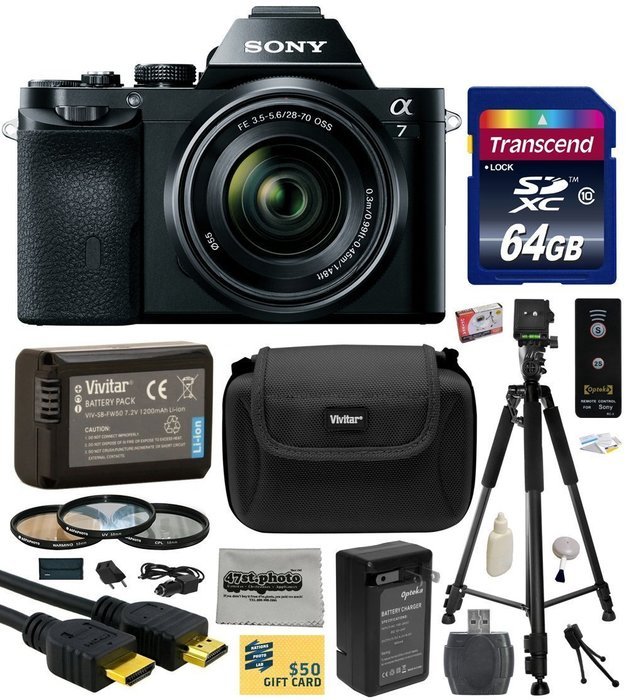 Sony a7K A7 Full-Frame DSLR 24.3 MP Interchangeable Digital Lens Camera with FE 28-70mm f/3.5-5.6 OSS Lens with... N4