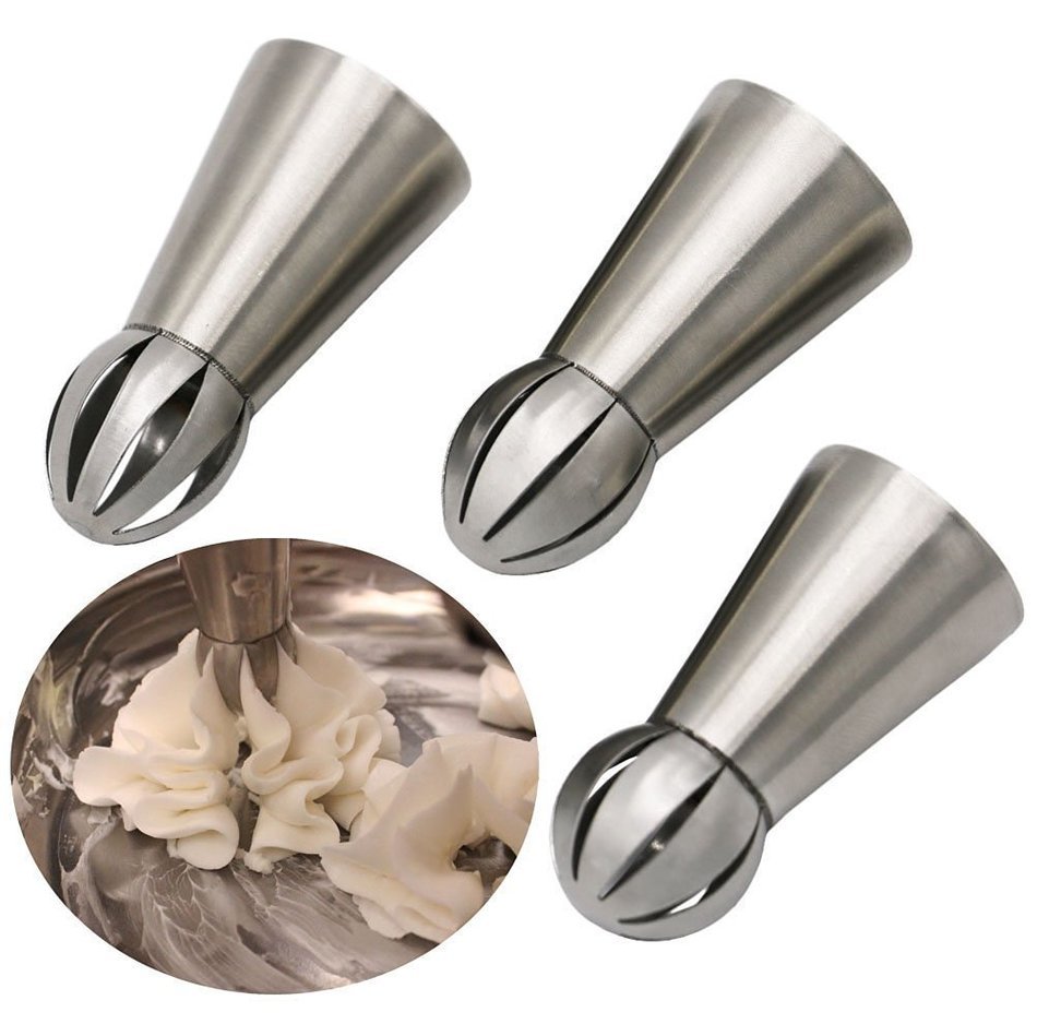 Joinor NEW 3pcs Set Sphere Ball Tips Russian Icing Piping Nozzles Tips Pastry Cake Fondant Cupcake Buttercream...