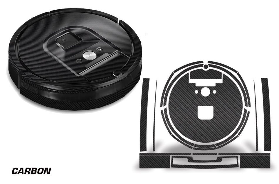 Skin Decal Wrap For iRobot Roomba 980 Vacuum Stickers Accessory Kit CARBON