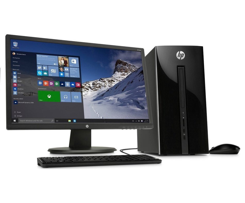 HP 251-A123WB Pentium J2900 Quad-Core 2.41GHz 4GB 1TB DVD&plusmn;RW W10H Mini-Tower & HP 21.5" 1080p... N4
