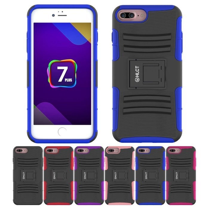 iPhone 7 Plus Case, HLCT Rugged Shock Proof Dual-Layer Case with Built-In Kickstand for iPhone 7 Plus 5.5 Inch... N26