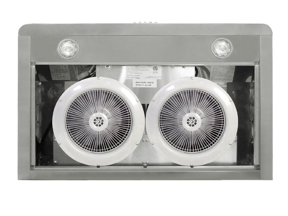 Ancona Slim DR2 Twin Motor 425 CFM Under Cabinet Range Hood, 30-Inch N3