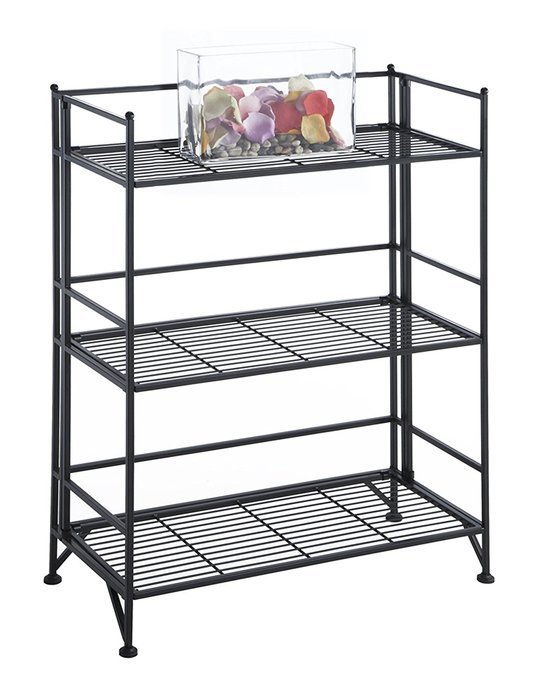Convenience Concepts Designs-2-Go 3-Tier Folding Metal Corner Shelf, White N41