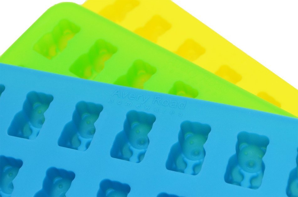 BIGGER Gummy Bear Mold Silicone 3 PACK - 3 DROPPERS + RECIPE PDF ~ LARGE LFGB FDA Gummy Bears molds non BPA Candy... N3