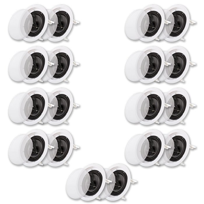 Acoustic Audio CS-IC63 In Ceiling 6.5" Speaker 9 Pair Pack 3 Way Home Theater 5400 Watt CS-IC63-9PR