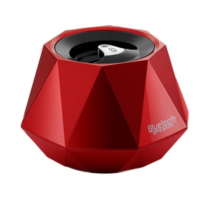 WATATA Bluetooth Speaker for Smartphones with Built-in Mic Diamond Style (Red)