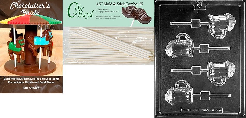 Cybrtrayd D098 Beer Mug Lolly Chocolate Candy Mold with Exclusive Cybrtrayd Copyrighted Chocolate Molding Instructions N4