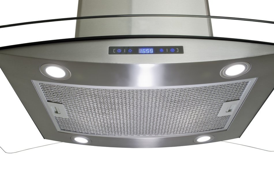 AKDY New 36" European Style Island Mount Stainless Steel Range Hood Vent Touch Sensor Control AZ688I/CS14 36" N4