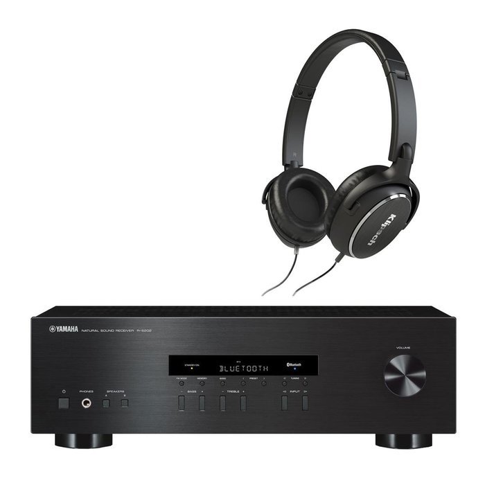 Yamaha R-S202 Bluetooth Stereo Receiver with Klipsch Reference R6 On-Ear Headphones (Black) N2