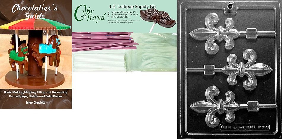 Cybrtrayd D097 Chocolate Candy Mold, Fleur-De-Lis Lolly Dads and Moms N5