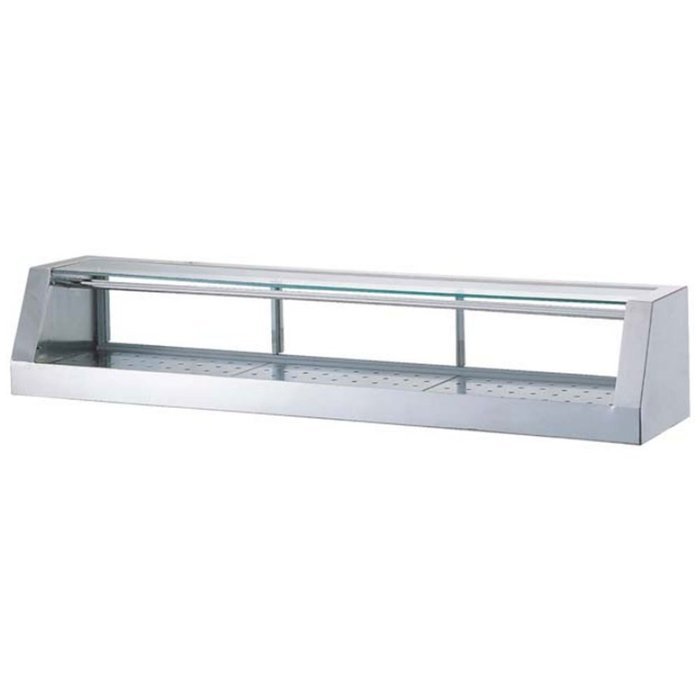 Turbo Air TSSC6 72" Remote Sushi Case with Removable Tempered Glass Top Stainless Steel Finished Mirror Removable...