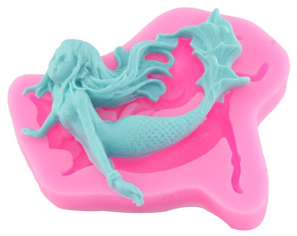 Beauty Clubs 3D Cake Decor Chocolate Baking Mold Beauty Mermaid Fairy Silicone Fondant Mould N2