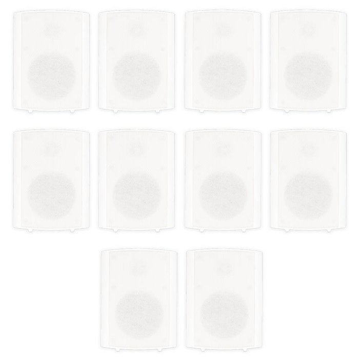 Theater Solutions TS425ODW Indoor or Outdoor Speakers Weatherproof Mountable White 5 Pair Pack