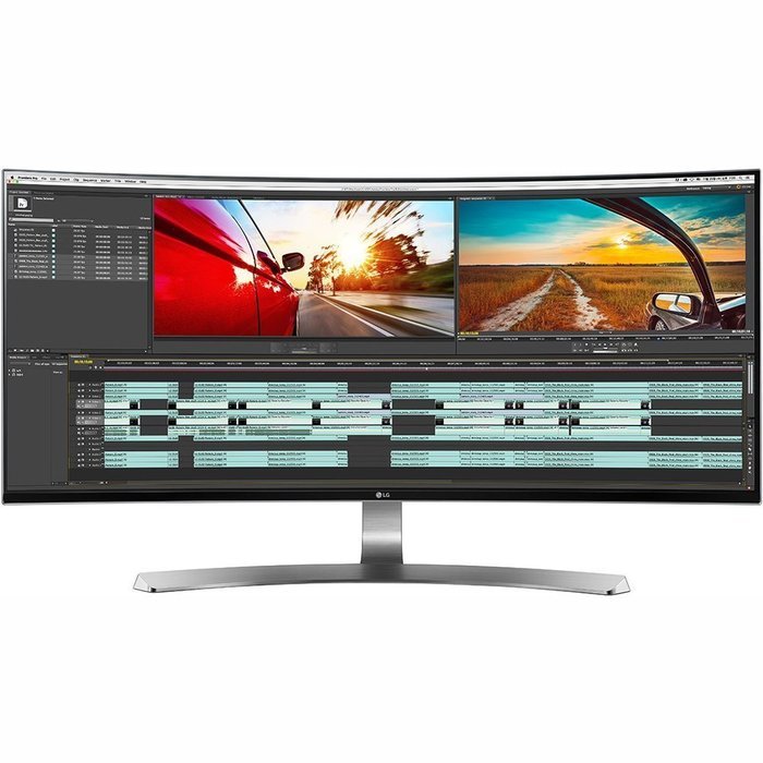 LG (34UC98) Class 21:9 UltraWide WQHD IPS Curved LED 34" Dual Monitor Workspace Bundle N3