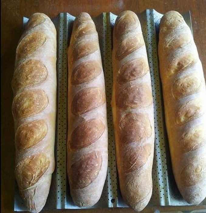 Fasmov Non-stick 4 Baguette Pan Perforated French Loaf Pan French Bread Pan
