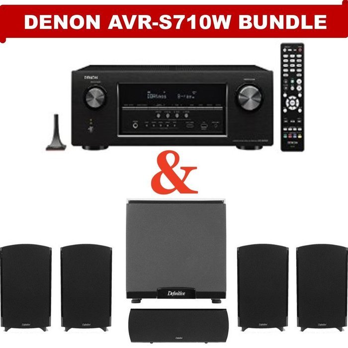 Denon AVR-S710W 7.2 Channel Full 4K Ultra HD A/V Receiver (Bluetooth & Wi-Fi) NOW WITH Definitive Technology ProCinema... N2