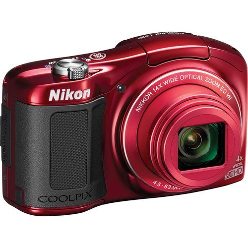 Nikon COOLPIX L620 18.1 MP CMOS Digital Camera with 14x Zoom Lens and Full 1080p HD Video (Red) International...