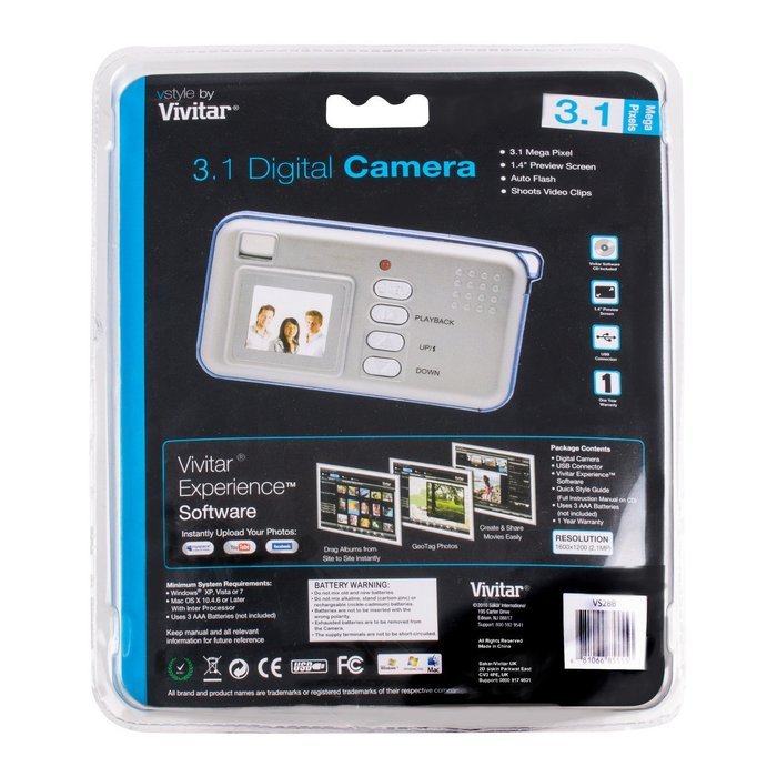 Vivitar 3.1MP Digital Still Camera (VS28B-SILVER) N4