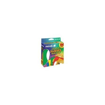 Sleeves, CD/DVD, Multi-Color, 100pk