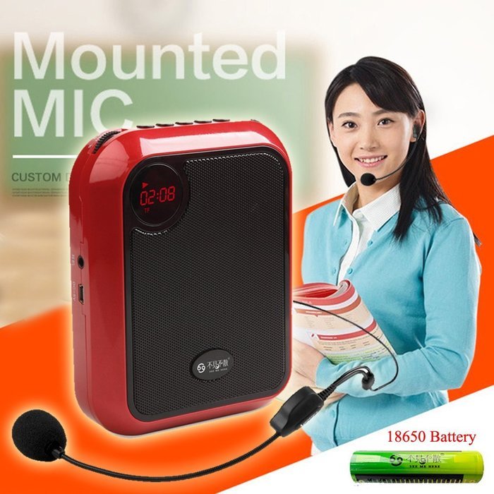 Chunnuan T200 Ultralight Portable Voice Amplifier Waist Support MP3 Format Audio With Headset Microphone for Tour... N11