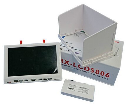 RX LCD5806 5.8GHz 7inch 40 Channels Raceband LCD Diversity Receiver DVR Monitor for RC FPV (white) N4
