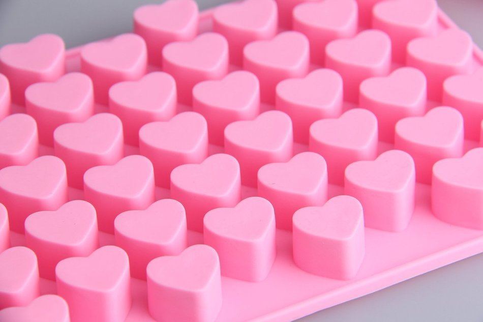 Cy3Lf Silicone Mini Heart Shape Ice Cube Candy Chocolate Mold (PACK OF 2)