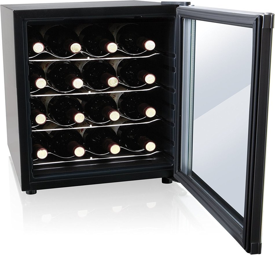 Culinair AW162S Thermoelectric 16-Bottle Wine Cooler, Silver/Black N2