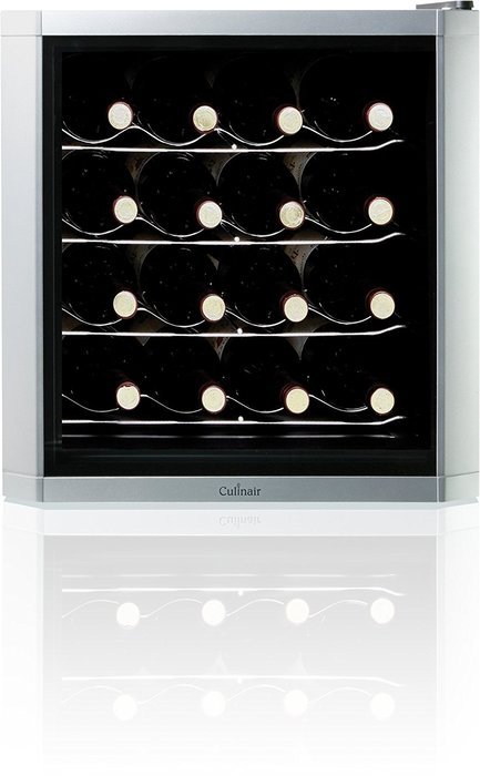 Culinair AW162S Thermoelectric 16-Bottle Wine Cooler, Silver/Black N3