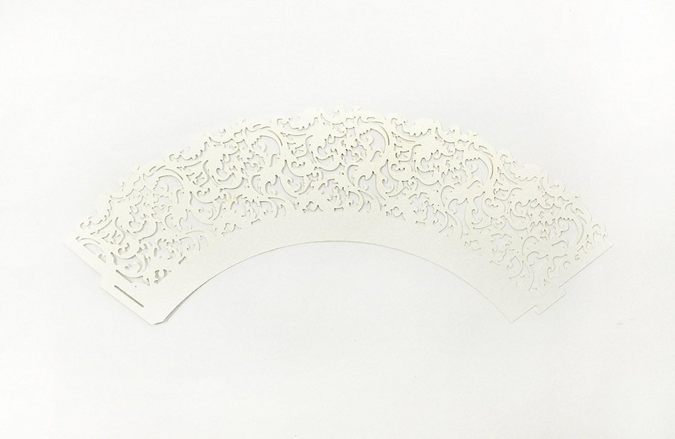 HUAL Cupcake Wrappers 50 Filigree Artistic Bake Cake Paper Cups Lace Laser Cut Liner Baking Cup Muffin Case Trays... N18