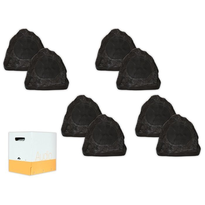 Acoustic Audio G6RS Granite 6.5" Rock Speaker 4 Pair Pack and Wire Outdoor Weatherproof