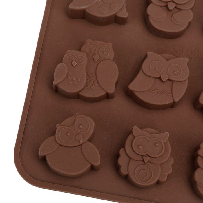 Ogori 12 Owls Silicone Cake Bread Chocolate Jelly Candy Kids Gift Baking Mould Craft Mold N4
