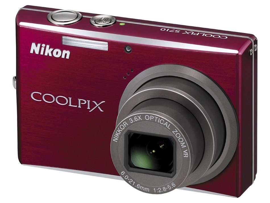 Nikon Coolpix S710 14.5MP Digital Camera with 3.6x Wide Angle Optical Vibration Reduction (VR) Zoom (Deep Red)... N3