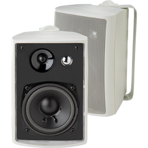 4" 3-Way 100-Watt Indoor/Outdoor Speakers - White-T49671