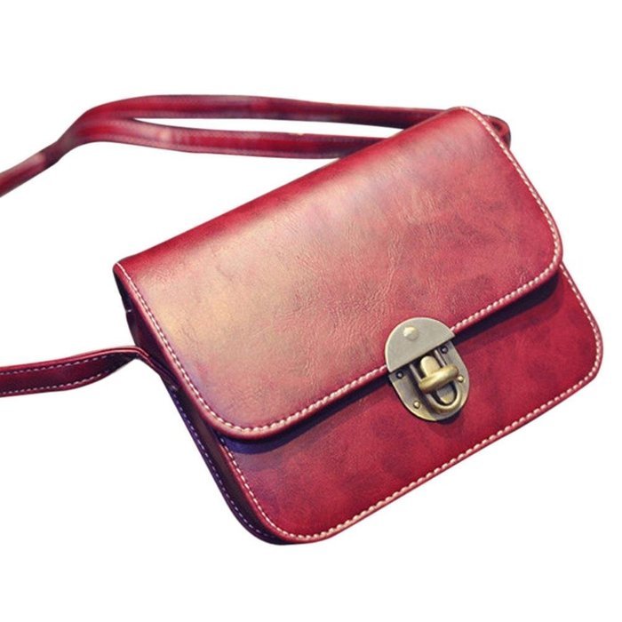 Creazy Fashion Women Leather Handbag Cross Body Shoulder Messenger Bag (Red) N4